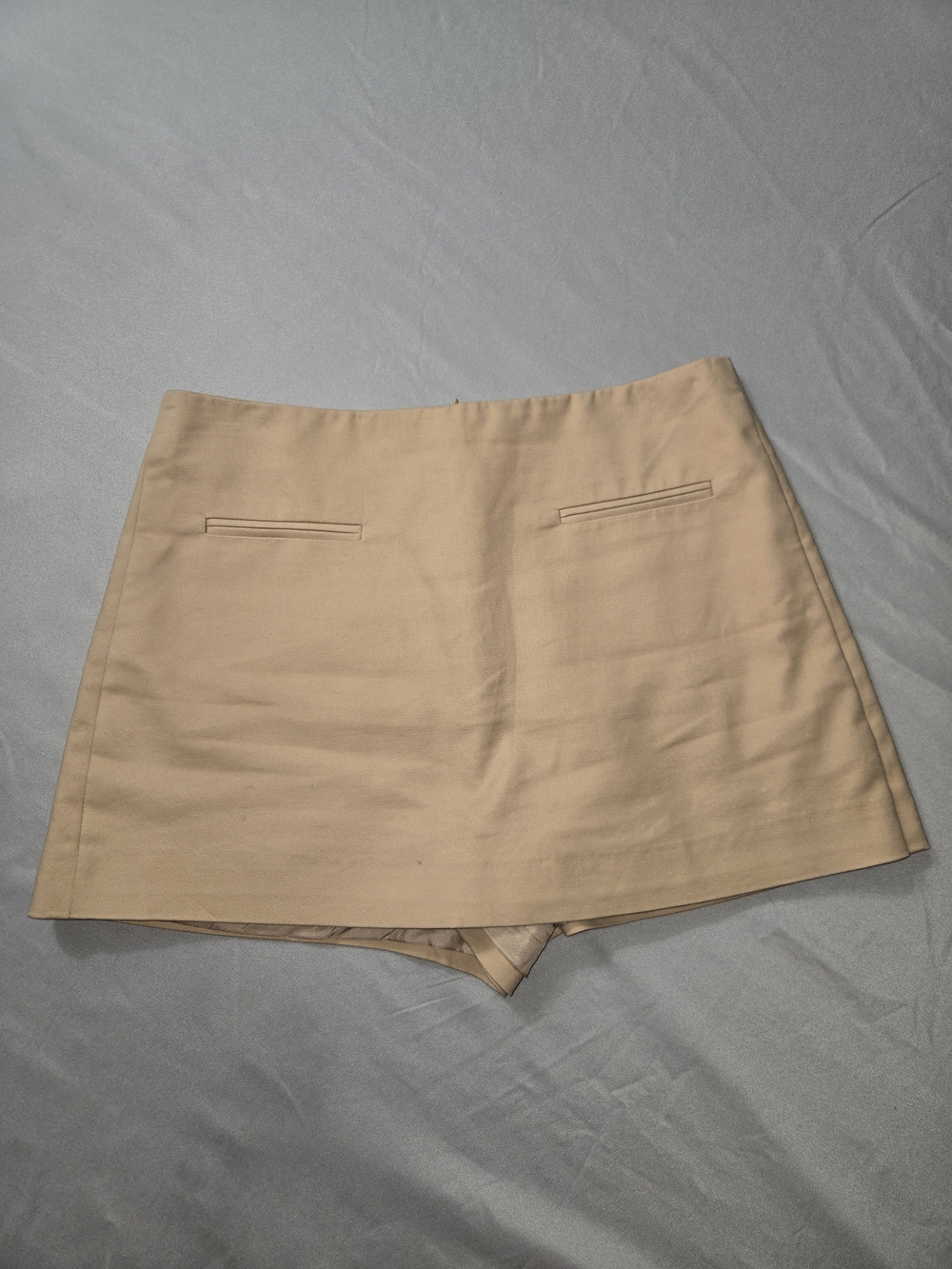 Sfera Collection Beige A-Line Skort with Welt Pocket Detail - Size S